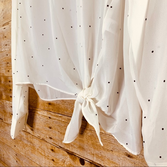 Socialite Blouse Long Sleeve Polka Dot White - Picture 3 of 7